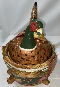 FITZ & FLOYD Classics - Huntington - 3-teiliger Tureen mit Deckel & Pfanne. Vintage Fasan! - Bild 1 von 15