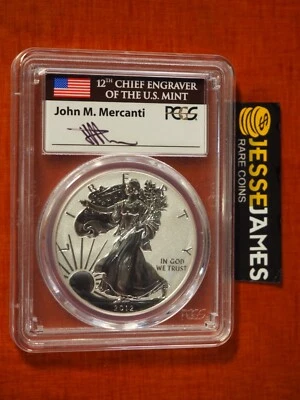 2012 S REVERSE PROOF SILVER EAGLE PCGS PR69 JOHN MERCANTI FROM SAN FRANCISCO SET - Image 1 of 3
