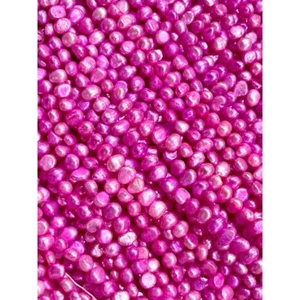 Cuentas de perlas naturales tamaño 6 mm para fabricación de joyas, piedra preciosa perla color rosa intenso B - Imagen 1 de 7