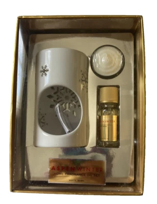 Bath & Body Works White Barn Aspen Winter Home Fragancia Aceite Calentador Set .33fl oz Foto 1 de 4