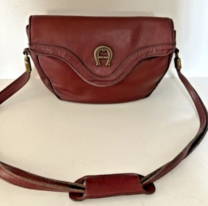 Vintage 60s ETIENNE AIGNER Oxblood Handmade Leather Purse Shoulder Bag - Picture 1 of 15