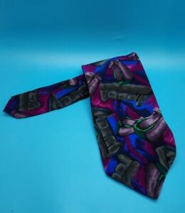 JERRY GARCIA TIE • Vintage Mens Silk Necktie 'Red Room' Collection Six 58" Long