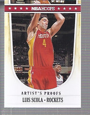 2011-12 Hoops Artist's Proofs Houston Rockets Basketball Card #75 Luis Scola