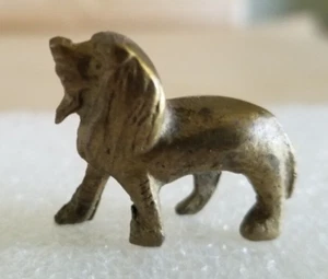 Vintage Miniatur massive Messing Löwen Figur " klein 1 Zoll " - Bild 1 von 6