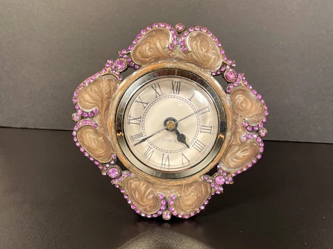 Vintage Clock Embellished with Purple Jewels Cover