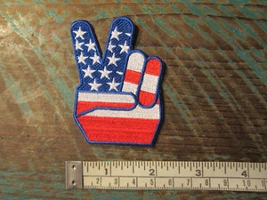 NEW HIPPIE PEACE SIGN US FLAG RACING PATCH VW BUS BUG BEETLE NASCAR 60s USA - Bild 1 von 1