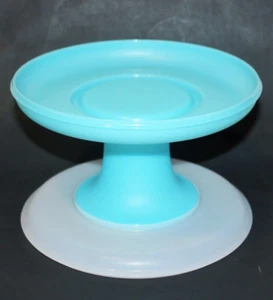 Centro de servicio de pedestal vintage Tupperware Serve it All 10,25" azul - Imagen 1 de 5