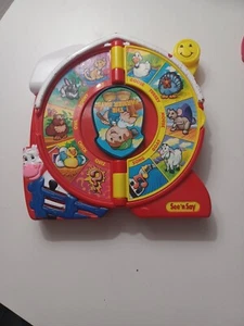 VINTAGE THE FARMER SAYS SEE N' SAY TOY 16 SOUNDS QUIZ MUSIC RED GOOD CONDITION - Picture 1 of 7