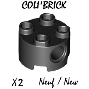 Lego 17485 - 2x Baustein / rund 2x2 mit Stiftlöchern - Noir schwarz - NEU - Bild 1 von 1