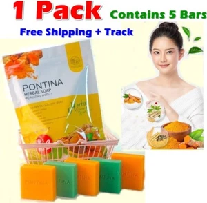 Pontina Herbal Thai Spa Turmeric ginseng Soap 1 Pack Contains 5 Bars - Picture 1 of 9