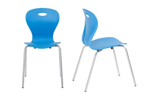 Origin Lotus 4 Leg Chair Sky Blue, Box of 4 Chairs, stacking chair - Picture 1 of 2