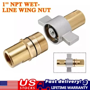 NEW 1" NPT Wet-Line Wing Nut Hydraulic Quick Disconnect Coupler / Coupling Set - Picture 1 of 8
