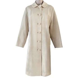 Vtg 60's Pea Coat Sz Large, Pockets, The Puget Sounder, Ivory, All Weather, USA - Picture 1 of 7