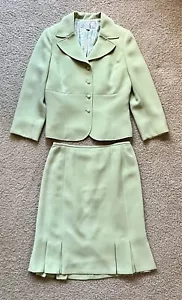 Tahari Arthur S. Levine Two Piece Skirt Suit Set Mint Green Size 6 - Picture 1 of 10