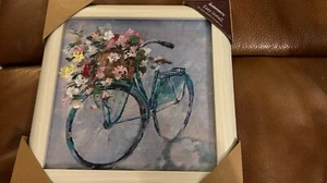 Allen & Roth Art Wall Decor Country Bike Flowers Floral - Picture 1 of 4