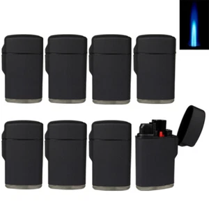 8x Sturmfeuerzeug Turbo Feuerzeug Outdoor BLACK RUBBER Soft Touch mit Jet Flamme - Imagen 1 de 1