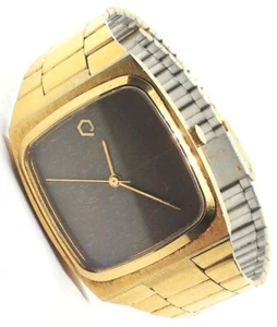 Lovely Vintage 1981 Q Timex Gold Plated Quartz Men's Watch 1980's - New Battery - Picture 1 of 6