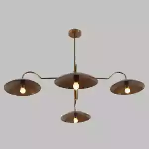 Colgante de disco Mid Century disco grande y pequeño cromo latón cepillado ac... - Imagen 1 de 4