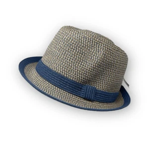 D&Y Fedora Sun Hat Paper Coastal Classic Blue OSFM NWT - Picture 1 of 9