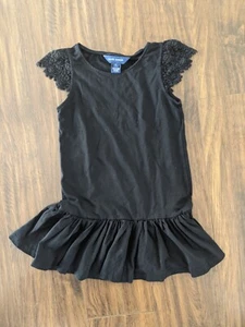 EUC Size 5 Ralph Lauren Black Lace Dress for a Girl - Picture 1 of 4