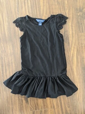 EUC Size 5 Ralph Lauren Black Lace Dress for a Girl - Image 1 of 4