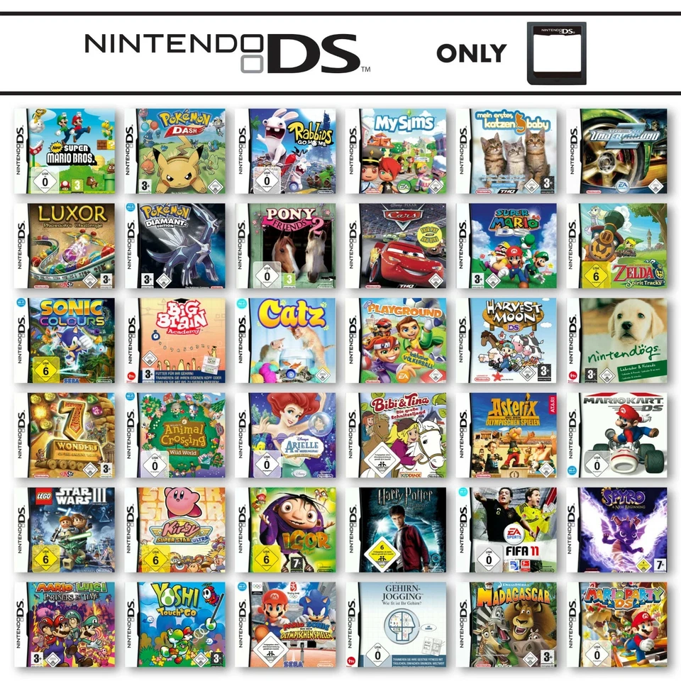 Nintendo DS NDS Gioco A Scelta Solo Cartuccia Zelda Mario Pokemon Spyro Kirby - Immagine 1 di 1