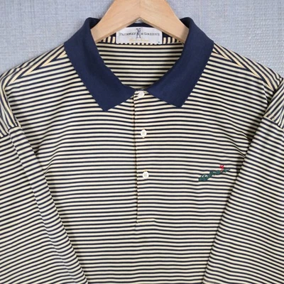 FAIRWAY GREENE x FISHERS ISLANY NY Yellow Blue Cotton Polo Shirt Size XL Mens - Image 1 of 4