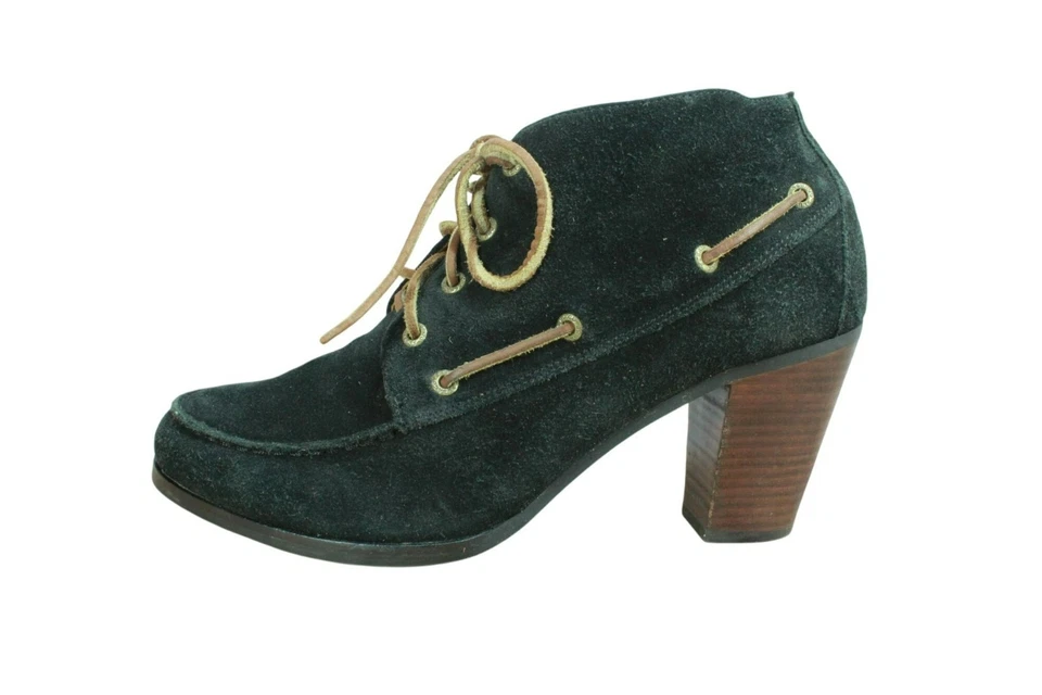 Botas femininas Sebago Ashton 360 Moc camurça preta com cadarço no tornozelo 11 M Preppy casual - Imagem 1 de 4