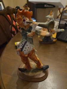 Vintage Pucci Arnart Hobo Clown 12" Figurine Playing Horn - Picture 1 of 6