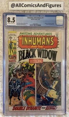 Amazing Adventures #1 CGC 8.5 OW-WHITE PGS! Inhumans and Black Widow! - Image 1 of 4