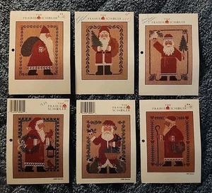 6 Prairie Schooler SANTA Cards Cross Stitch Charts Lot 2 B6 - Picture 1 of 5