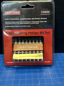Craftsman 25820 8-pc Countersinking Phillips Bit Set - Picture 1 of 2