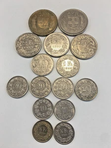 Swiss Francs Coin Assortment 5Fr 1Fr 20 10 & 1/2 Cents Total 20 CHF  CN5 P127 - Picture 1 of 10