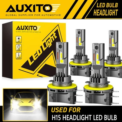 4pcs AUXITO H15 LED Headlight Headlamp Bulb Canbus Error Free High Beam DRL GF E - Image 1 of 4