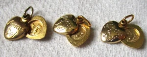 LOT 3 CATHOLIC AGNUS DEI SHAPE HEARTS WITH LAMB AND CROSS - Picture 1 of 2