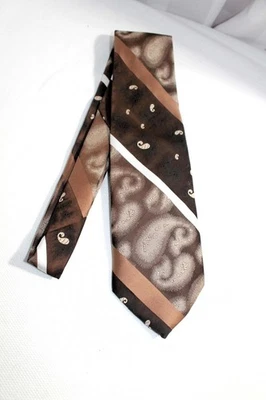 Corbata ancha de cachemira marrón Oleg Cassini años 70, 4 x 54 pulgadas Foto 1 de 4