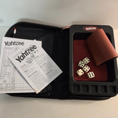 Yahtzee Deluxe Travel Edition 2003 Game Folio with Black Nylon Zip Case Complete - Image 1 of 4