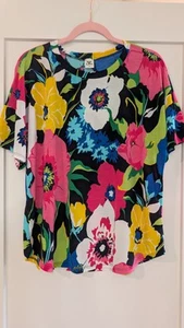 NEW Sew In Love Blouse Dress Shirt Short Sleeve Top Floral Women's Medium - Picture 1 of 2