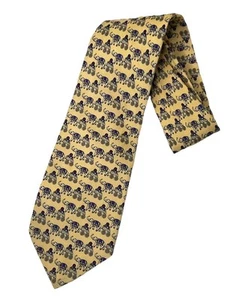 Brooks Basics Royal Elephants & Carts Printed Pure Silk Neck Tie USA Multicolor - Picture 1 of 13