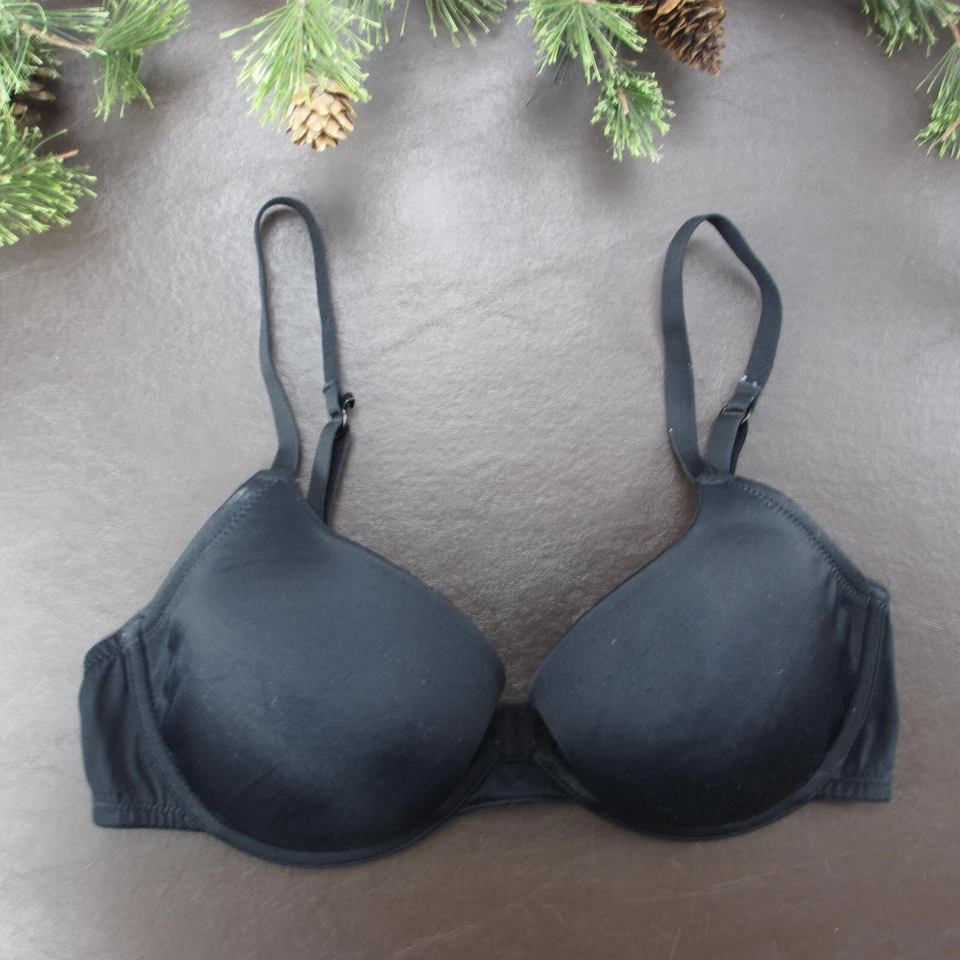 Sujetador Xhilaration 36D negro acolchado con aros cierre ajustable trasero Foto 1 de 4