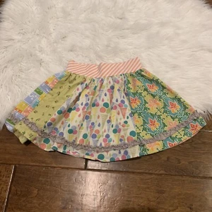 Matilda Jane Girls Skirt Its A Wonderful Parade Sorbet Circle Size 4 Pink Green - Picture 1 of 6