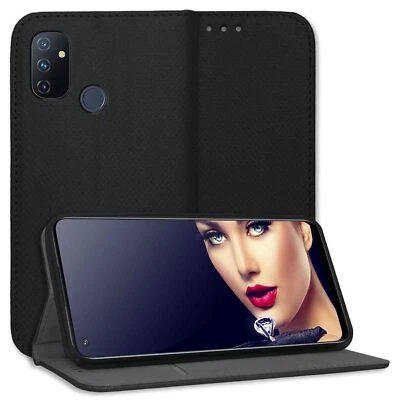 Custodia protettiva a libro per OnePlus Nord N100 Cover Bookstyle Case nero - Immagine 1 di 4