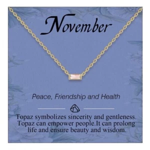 Topaz & Gold Necklace - November Birthstone Jewellery - Picture 1 of 1