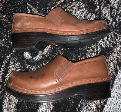 Womens Y2K Chunky Shoes Leather Mule Slip On Size 7.5 Clog Klogs VERY NICE! - Image 1 of 4