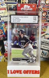2017 BOWMAN BRENDAN RODGERS ROOKIE #BD157 PGA 10 GEM MINT C STORE NAME RC S READ - Picture 1 of 5