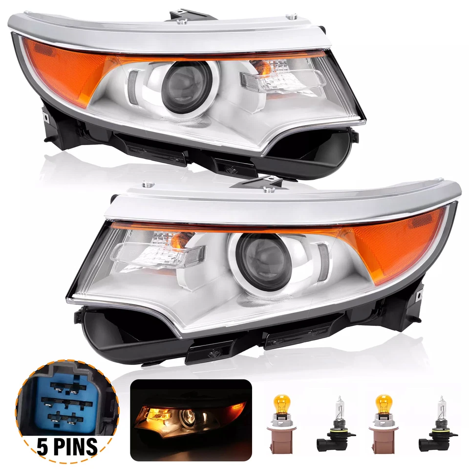 For 2011-2014 Ford Edge Halogen Projector Headlights Headlamps Pair Left & Right - Image 1 of 4