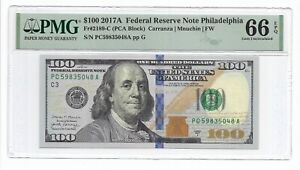 2017A $100 PHILADELPHIA FRN. PMG Gem Uncirculated 66 EPQ Banknote.