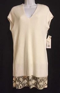 NWT BAILEY 44 Cream Over The Rainbow Knit Leather Dress XS Retail Value $370 - Picture 1 of 7