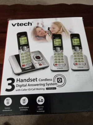 Sistema de contestador telefónico VTech Cs6529-3 DECT 6.0 con identificador de llamadas - plateado Foto 1 de 4