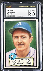 1952 TOPPS ELMER VALO CSG 3.5 BLACK BACK CARD #34 GRADED 3.5 - Picture 1 of 2